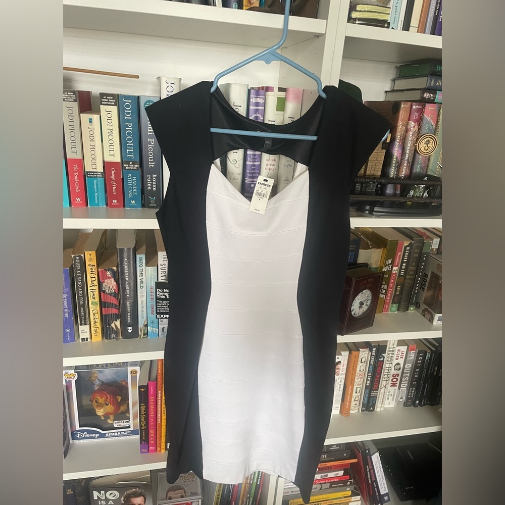 Express Black and White Bodycon Dress